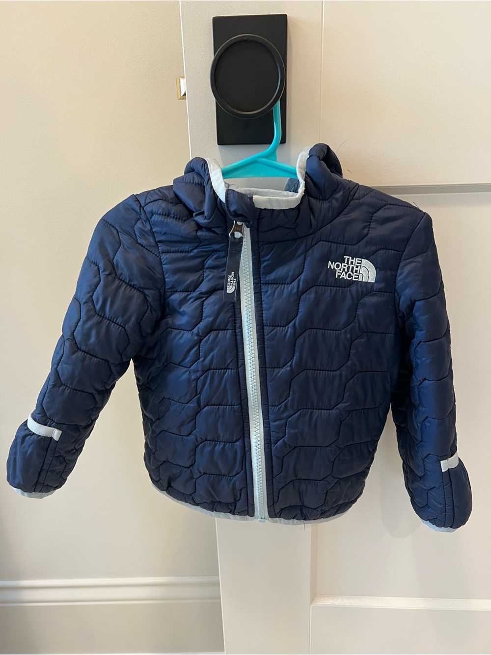 The North Face Kids Navy Blue Quilted Puffer Jacket- 12-18 months